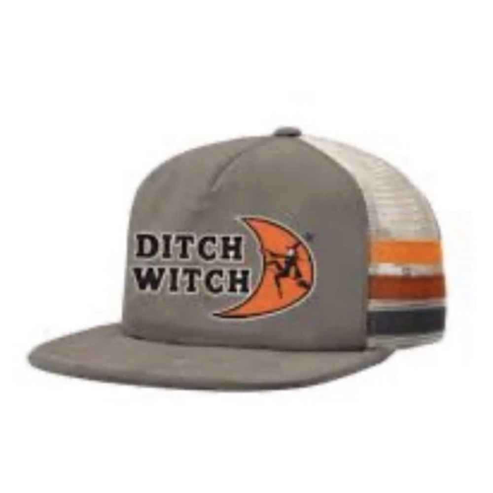 Ditch Witch Underground Outfitters Stripe Hat Cap Meshback Adjustable Strap